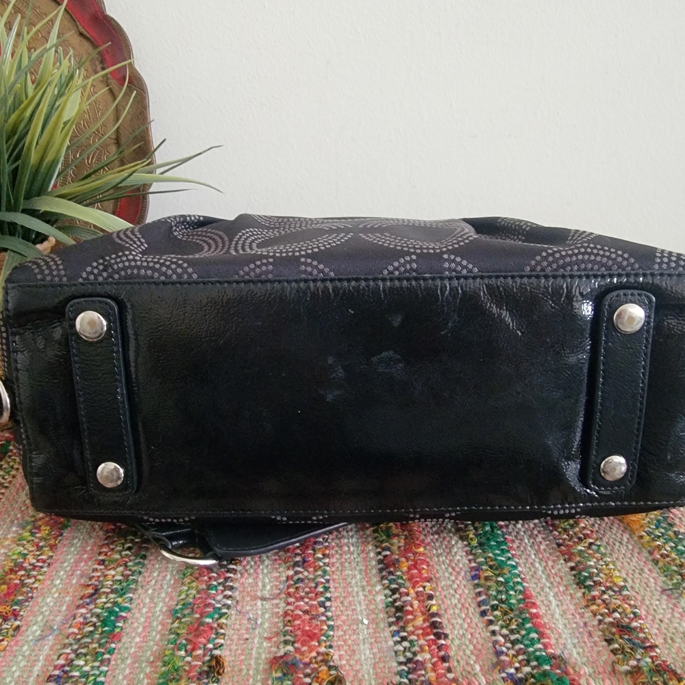 Coach Black Ashley Dotted Art Satchel Bag - Picture 5 of 7